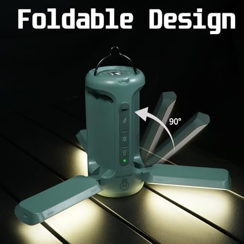 Foldable Camping Light Rechargeable Lantern, 10000mAh Power Bank, Portable Flash... - Image 3