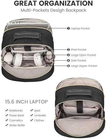 LOVEVOOK Laptop Backpack Purse for Women, Work Travel Computer Bags, College Sch... - Image 4