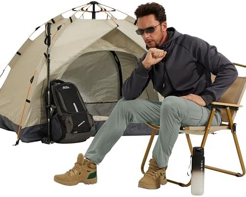 NATUVENIX Hiking Pants Men Lightweight Travel Pants for Men Stretch Mens Cargo W... - Image 6