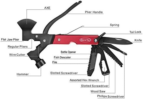 RoverTac Camping Essentials, Multi Tool Axe Hatchet Camping Gear, 14-in-1 Multit... - Image 3