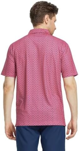 M MAELREG Mens Golf Shirt Short Sleeve Dry Fit Print Moisture Wicking Performanc... - Image 5