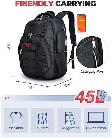 BAGSMART 45L Travel Laptop Backpack, TSA 17.3 Inch Laptop Backpack Flight Approv... - Image 7