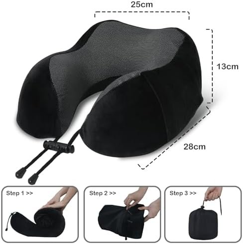 Travel Pillow, Memory Foam Neck Pillow for Traveling, U Shape Neck Pillow Airpla... - Image 6