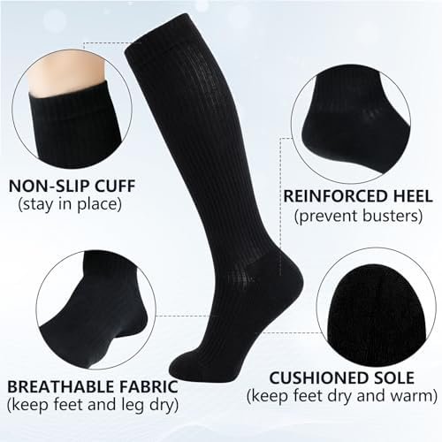 +MD Cotton Compression Socks for Women and Men 4/6 Pairs 8-15/15-20 mmHg Knee Hi... - Image 5