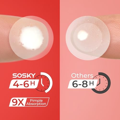 Sosky Pimple Patches for Face, 0.01 Invisible+ Hydrocolloid Acne Patches, Zit St... - Image 4