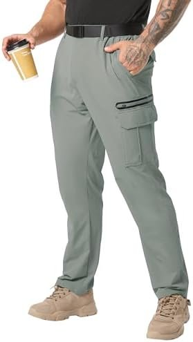 NATUVENIX Hiking Pants Men Lightweight Travel Pants for Men Stretch Mens Cargo W... - Image 2