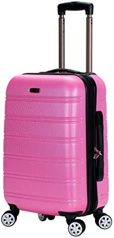 Rockland Melbourne Lightweight Expandable Hardside Spinner Wheel Luggage in Pink - Image 7