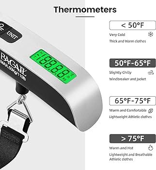 Digital Luggage Scale,110lbs Hanging Baggage Scale with Backlit LCD Display,Port... - Image 5