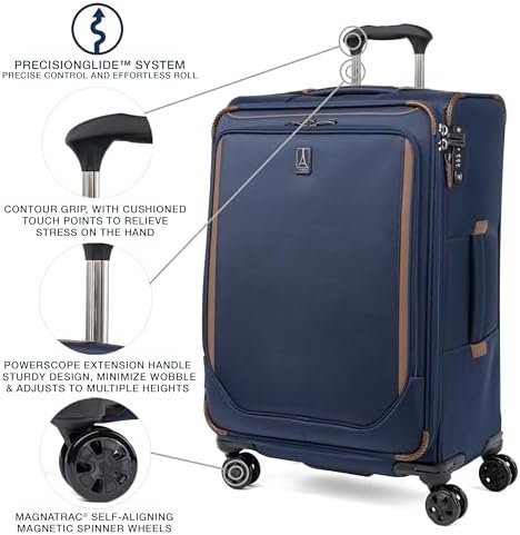 Travelpro Crew Classic Lightweight Softside Expandable Checked Luggage, 8 Wheel ... - Image 3