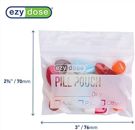 EZY DOSE Disposable Pill, Vitamin, and Medicine Organizer Pouches, Zippered Seal... - Image 3