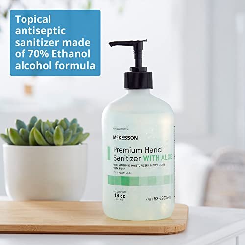 McKesson Premium Hand Sanitizer with Aloe, 18 oz. Ethanol Pump Bottle, 1 Each - Image 4