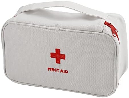 Portable Empty First Aid Kit Bag, Travel Medicine Pouch, Small Medical Bag (Grey... - Image 2