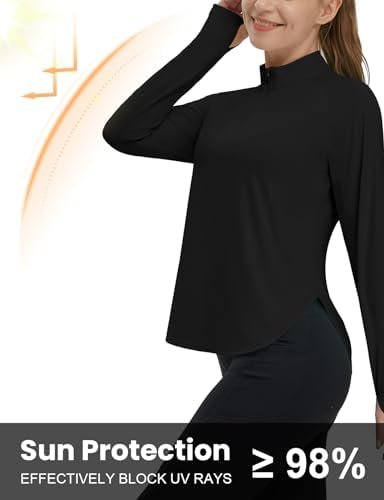 TBMPOY Women's Sun Shirt 1/4 Zipper Long Sleeve UPF 50+ Sun Protection Clothing ... - Image 4