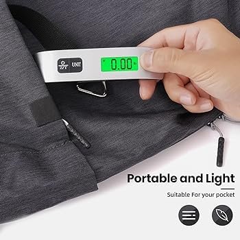 Digital Luggage Scale,110lbs Hanging Baggage Scale with Backlit LCD Display,Port... - Image 7