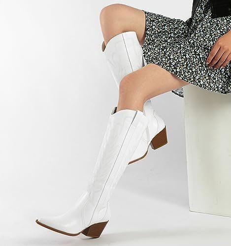 Susanny Knee High Cowboy Boots for Women Embroidered Western Cowgirl Boots for W... - Image 5