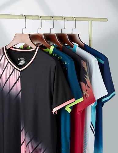 5 Pack Mens V-Neck Dry Fit T-Shirts, Active Athletic Short Sleeve Workout Tops, ... - Image 3