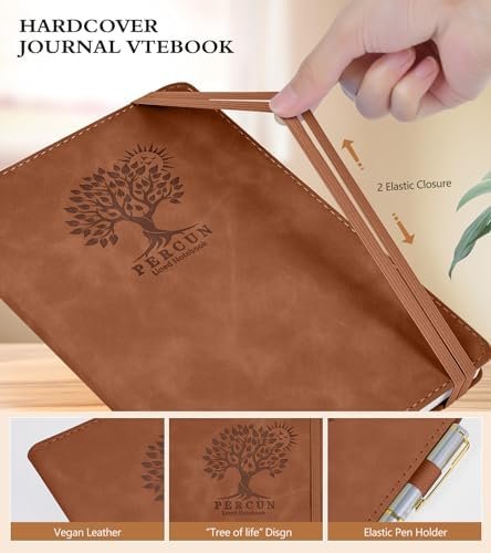 Lined Journal Notebook for Women and Men,Hardcover Leather Journaling Notebook f... - Image 4
