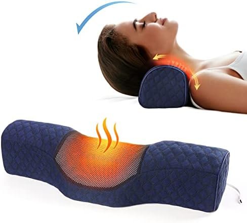 Neck Roll Pillows for Pain Relief Sleeping, Heated Memory Foam Cervical Neck Sup... - Image 2