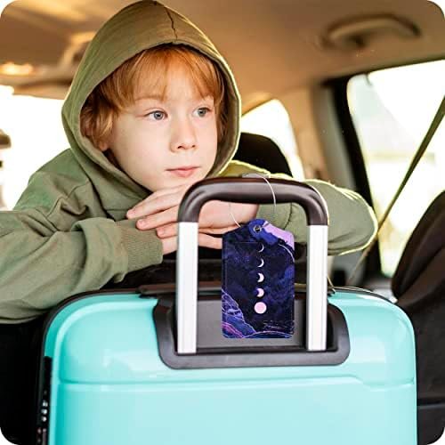 Set of 2 Luggage Tag for Suitcases Leather Moon Cruise Baggage Tags with Stainle... - Image 5