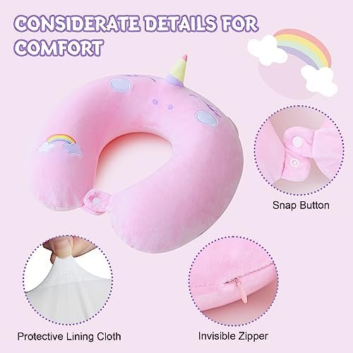 Travel Pillow for Kids Adult Cute Neck Pillow for Traveling Memory Foam Airplane... - Image 6