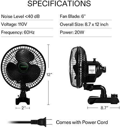 VIVOSUN AeroWave A6 6-Inch Clip-on Fan, Patented Portable Indoor Fan with Clip, ... - Image 8