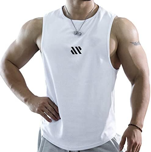 Men's Tank Tops 3 Pack Sleeveless Workout Mesh Material Quick Dry Athletic Runni... - Image 4