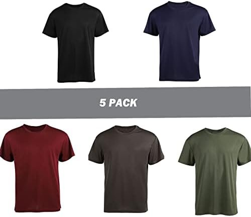 5 Pack Men’s Quick Dry T-Shirts Sport Short Sleeve Tennis Active Athletic Perfor... - Image 7
