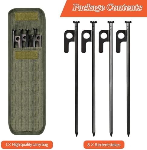 8/16/32 Pack Tent Stakes, 8/12/16in Heavy Duty Tent Stakes with Storage Bag, For... - Image 7