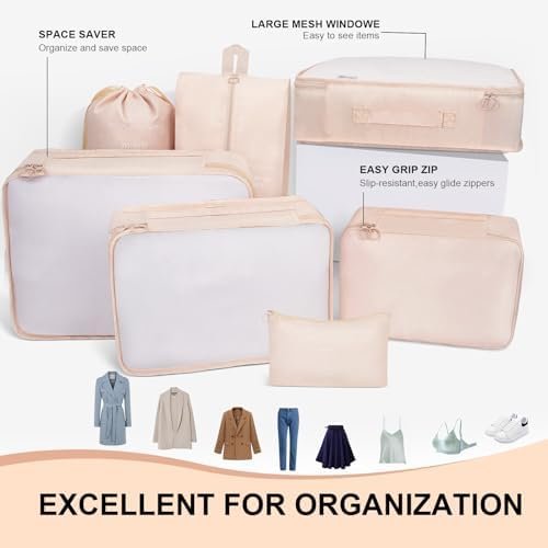 Packing Cubes for Travel - 10 Set Suitcases Organizer Bags, Suitable for Luggage... - Image 3