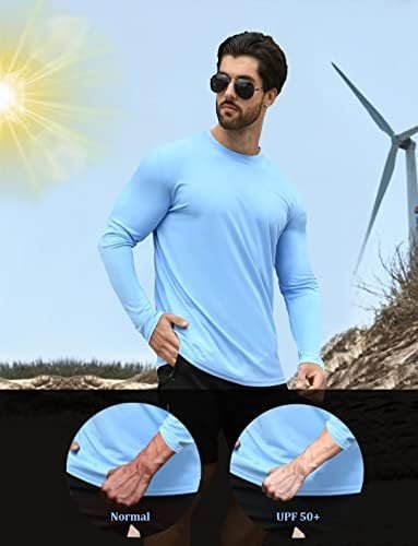 2 Pack Men's UPF 50+ Rash Guard Swim Surf Fishing Shirts, Long Sleeves UV Sun Pr... - Image 5