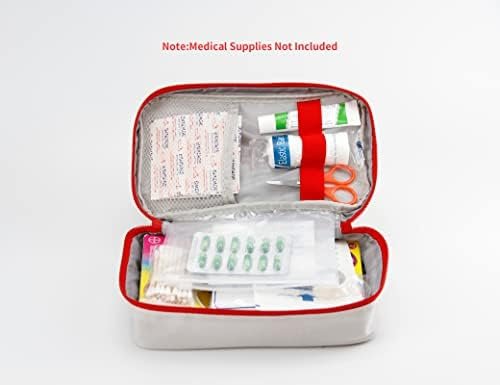 Portable Empty First Aid Kit Bag, Travel Medicine Pouch, Small Medical Bag (Grey... - Image 5