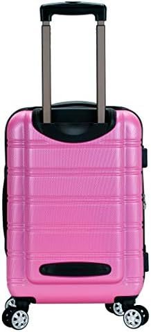 Rockland Melbourne Lightweight Expandable Hardside Spinner Wheel Luggage in Pink - Image 3