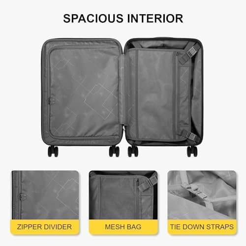 LEVEL8 Grace Expandable Hardside Carry On Luggage with Front Compartment, Travel... - Image 6