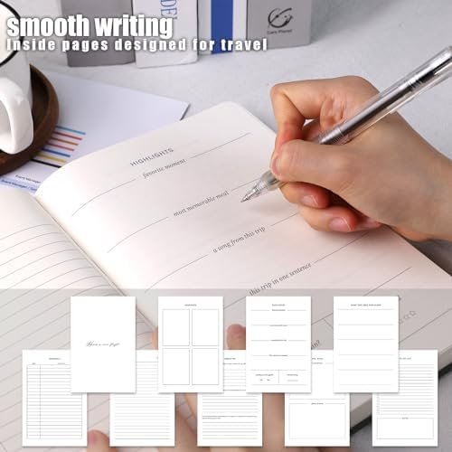 Koogel Travel Journal Notebook, Black Guided Notebook for Travelers Plan 5.7" x ... - Image 3