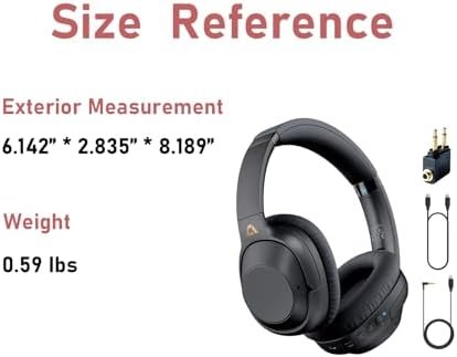 YMOO Bluetooth 5.2 Hybrid Active Noise Cancelling Headphones for Airplane Travel... - Image 10