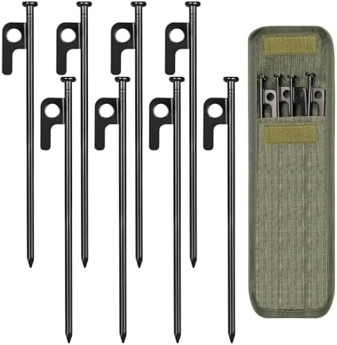 8/16/32 Pack Tent Stakes, 8/12/16in Heavy Duty Tent Stakes with Storage Bag, For... - Image 2