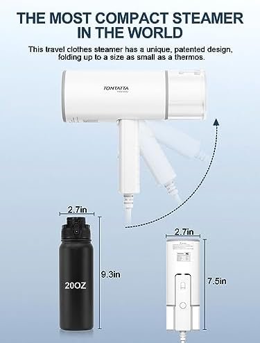 Travel Steamer for Clothes Mini - Small Foldable Handheld Garment Steamer - Pers... - Image 3