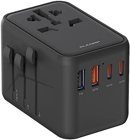 ELEGRP Universal Travel Adapter, 65W Fast Charger International Travel Power Ada... - Image 2