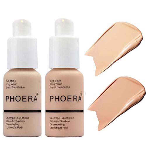 BestLand 2Pack PHOERA Foundation Full Coverage Liquid Foundation Cream - Long-la... - Image 2
