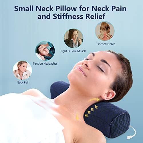 Neck Roll Pillows for Pain Relief Sleeping, Heated Memory Foam Cervical Neck Sup... - Image 4