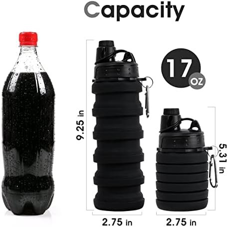 Collapsible Water Bottle for Adults, Boys, Students, Kids, Reusable Silicone Fol... - Image 3