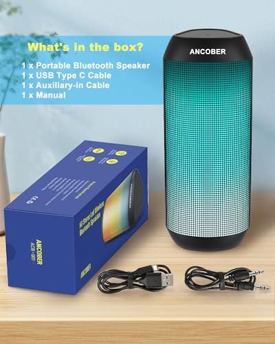 Bluetooth Speaker, Wireless Portable, HD Stereo Sound,with Cool Dynamic LED Ligh... - Image 10
