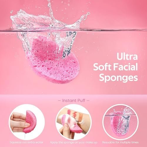 50-Count Compressed Facial Sponges for Daily Facial Cleansing and Exfoliating, 1... - Image 3