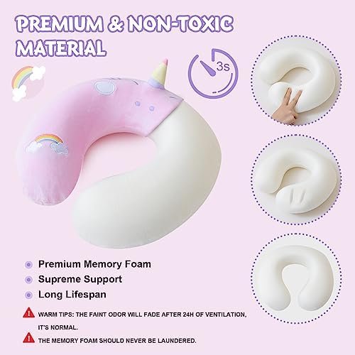 Travel Pillow for Kids Adult Cute Neck Pillow for Traveling Memory Foam Airplane... - Image 5