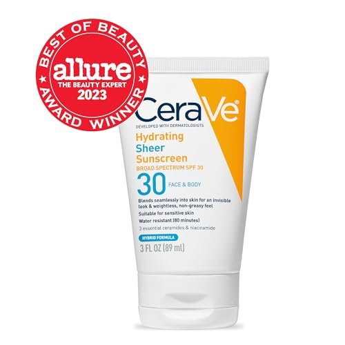 CeraVe Hydrating Sheer Sunscreen SPF 30 for Face and Body | Mineral & Chemical S... - Image 4