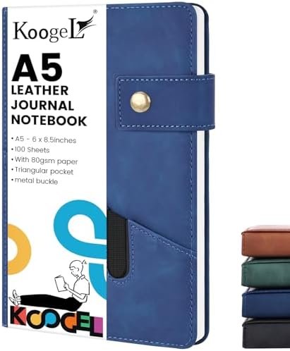 Koogel Leather Journal Notebook, A5 Hardcover Journal 200 Pages Ruled Notebook D... - Image 2