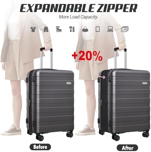 Zebra Light Weight Hardside Expandable Luggage Spinner Wheels Suitcase W/TSA Loc... - Image 6