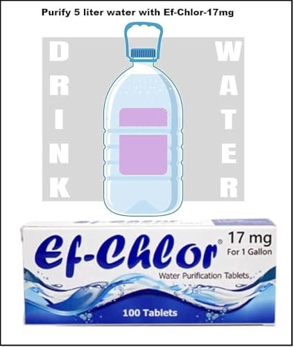 Ef-Chlor Water Purification Tablets (17 mg - 100 Tablets), Purifies 1 Gallon Wat... - Image 7