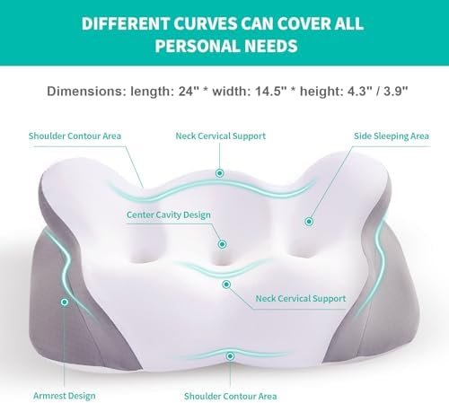 Cervical Neck Pillow, Pillows for Neck and Shoulder Pain, Contour Pillow, Neck P... - Image 7