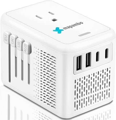 220V to 110V Voltage Converter US to Europe for Hair Dryer with 2 USB Ports 2 US... - Image 2